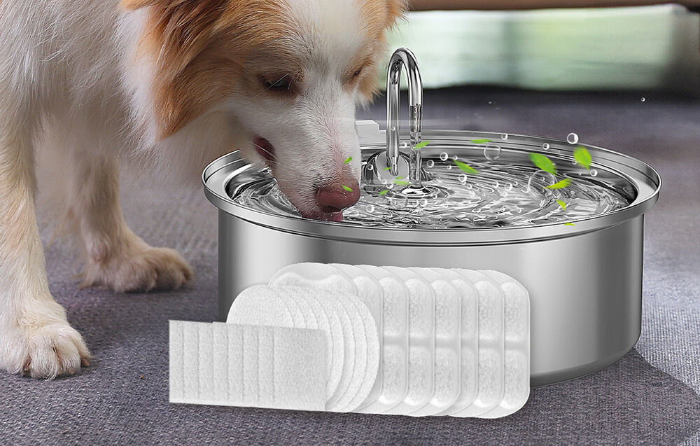 Filtry wymienne do fontanny ONEISALL PWF-002 (8 szt.) Filtr, który dba usuwają sierść, pozostałości pokarmu, metale ciężkie i chlor