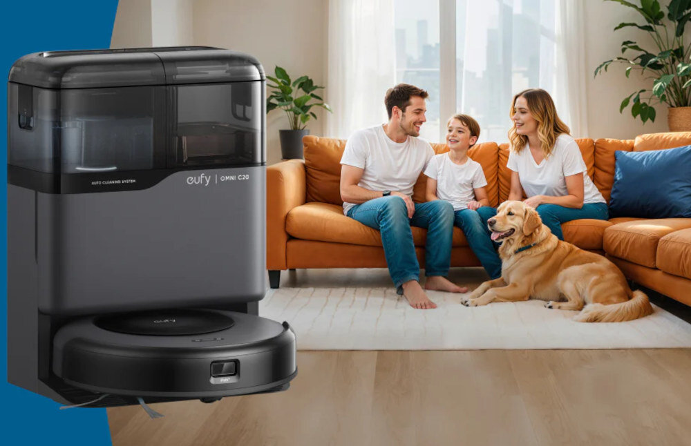 Robot sprzątający EUFY Omni C20 T2280 wygląd design tło prezentacja wizualizacja Pora na Twój odpoczynek