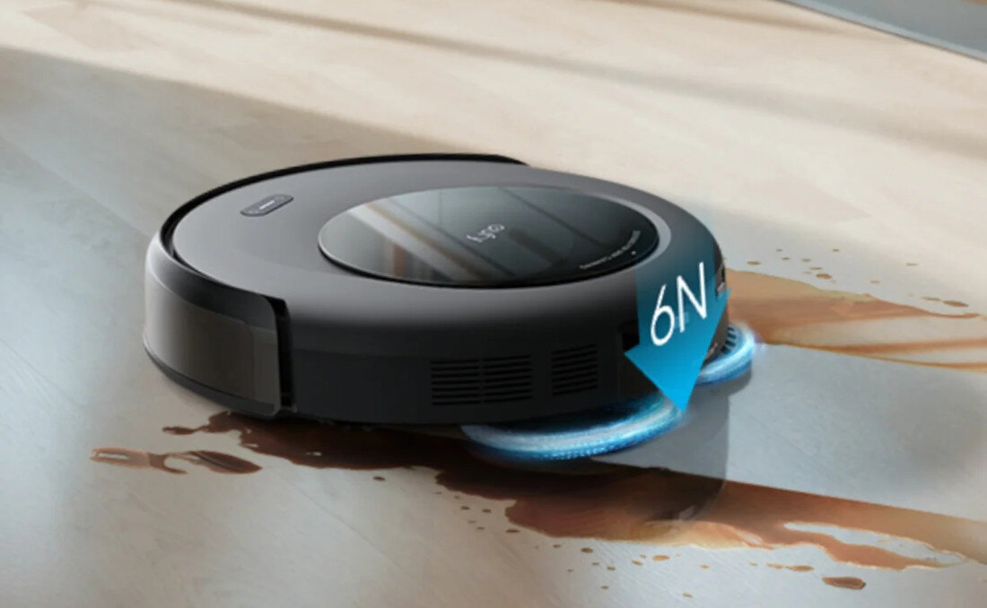 Robot sprzątający EUFY Omni C20 T2280 Skuteczne mycie i odkurzanie technologia Mop Master(tm) 180 obrotów nacisk 6 N dwa tryby odkurzania i mycia podłóg powierzchnia