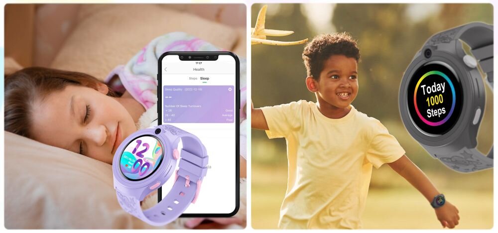 Smartwatch BEMI Moki pomiar aktywnosc kalorie dystans kroki sen aplikacja waga dziecka dlugosc kroku dane