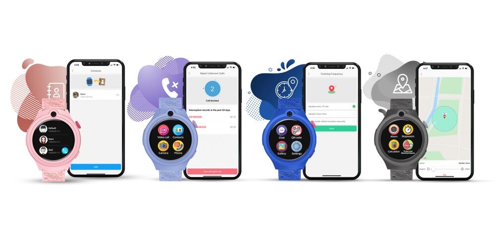 Smartwatch BEMI Moki wirtualne ogrodzenie gps dziecko bezpieczenstwo kontrola kontaktow