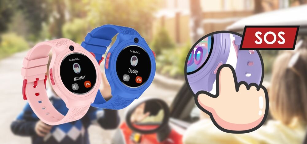 Smartwatch BEMI Moki alarm sos przycisk szybko latwo pomoc powiadomienia