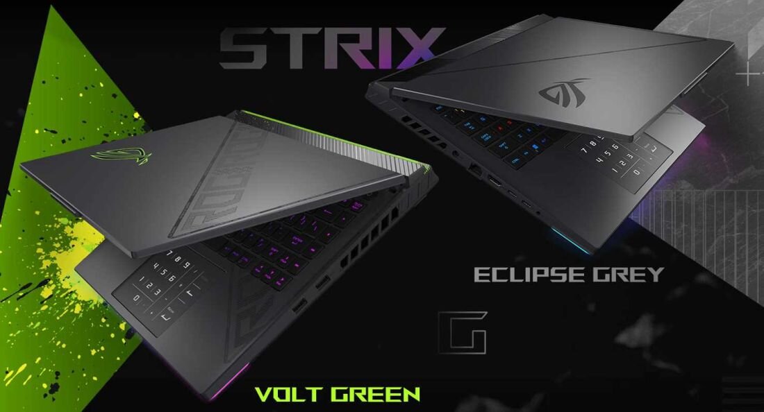 Laptopy ASUS ROG Strix G16 w dwóch odcieniach Eclipse Grey i Volt Green. - Eclipse Grey Volt Green 