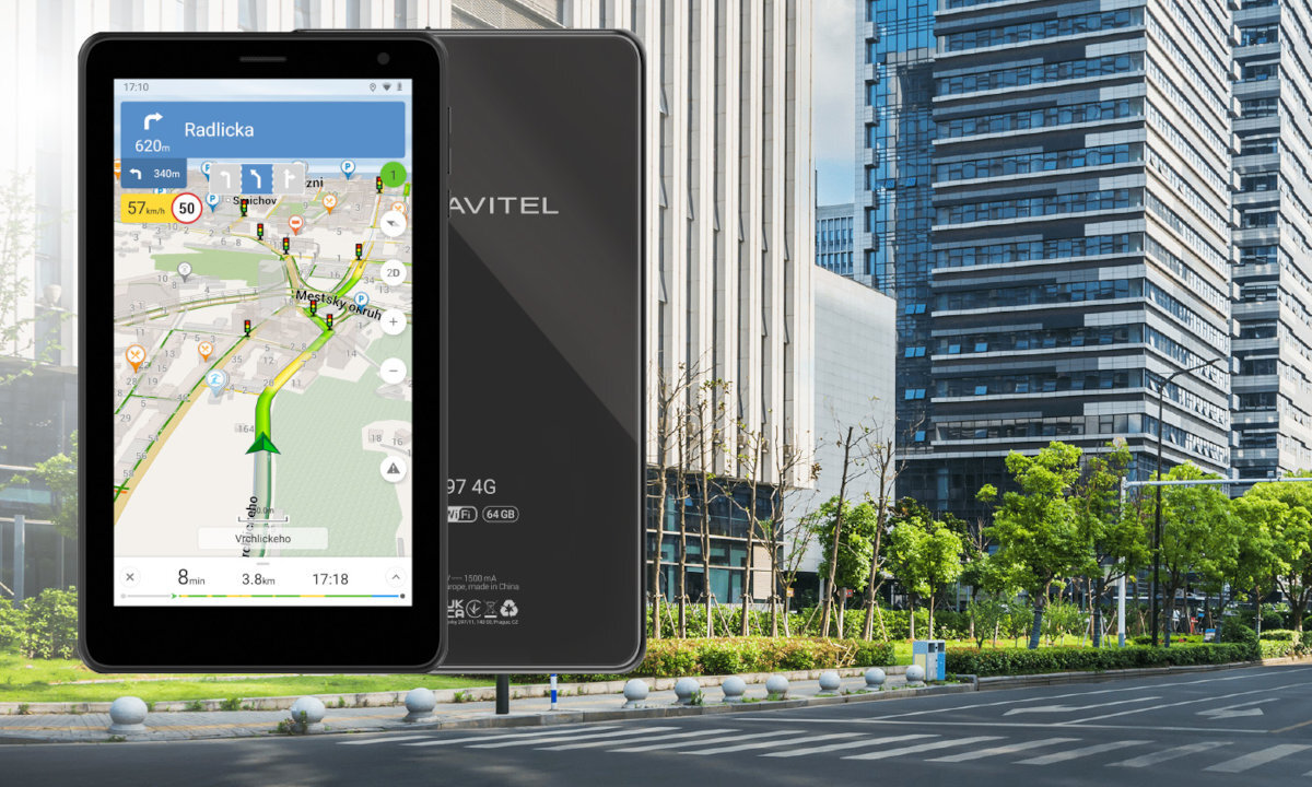 Navigacja NAVITEL T797 4G 7-calowy OS Android 14 ośmiordzeniowy procesor 2 GHz 3 GB odtwarzać multimedia korzystać z nawigacji dwie kamery frontową tylną 64 GB microSD 128 GB