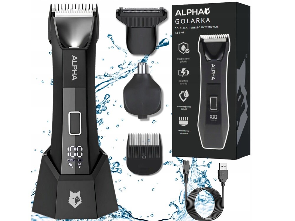 Trymer ALPHA ABS-06 bezprzewodowy zastepuje kilka urządzeń, do usuwania włosków, ergonomiczny kształt, łatwe manewrowanie