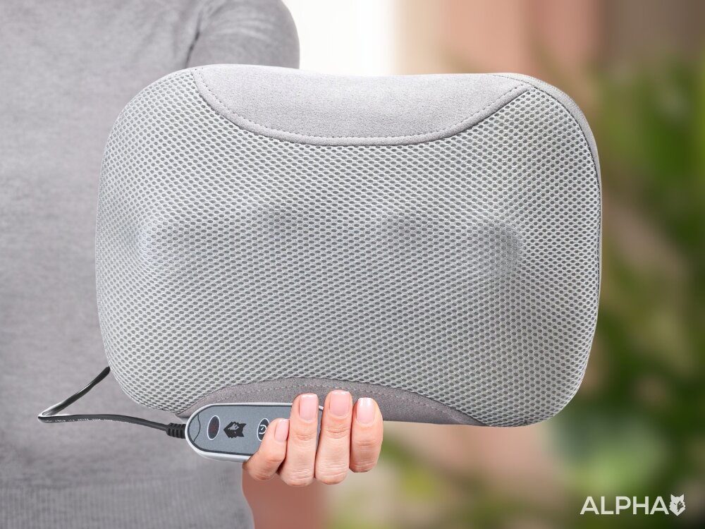 Poduszka masująca ALPHA AMP-05 Shiatsu Podgrzewanie stylowy design, wysokiej jakości materiały, materiał ochronny, kompaktowa konstrukcja
