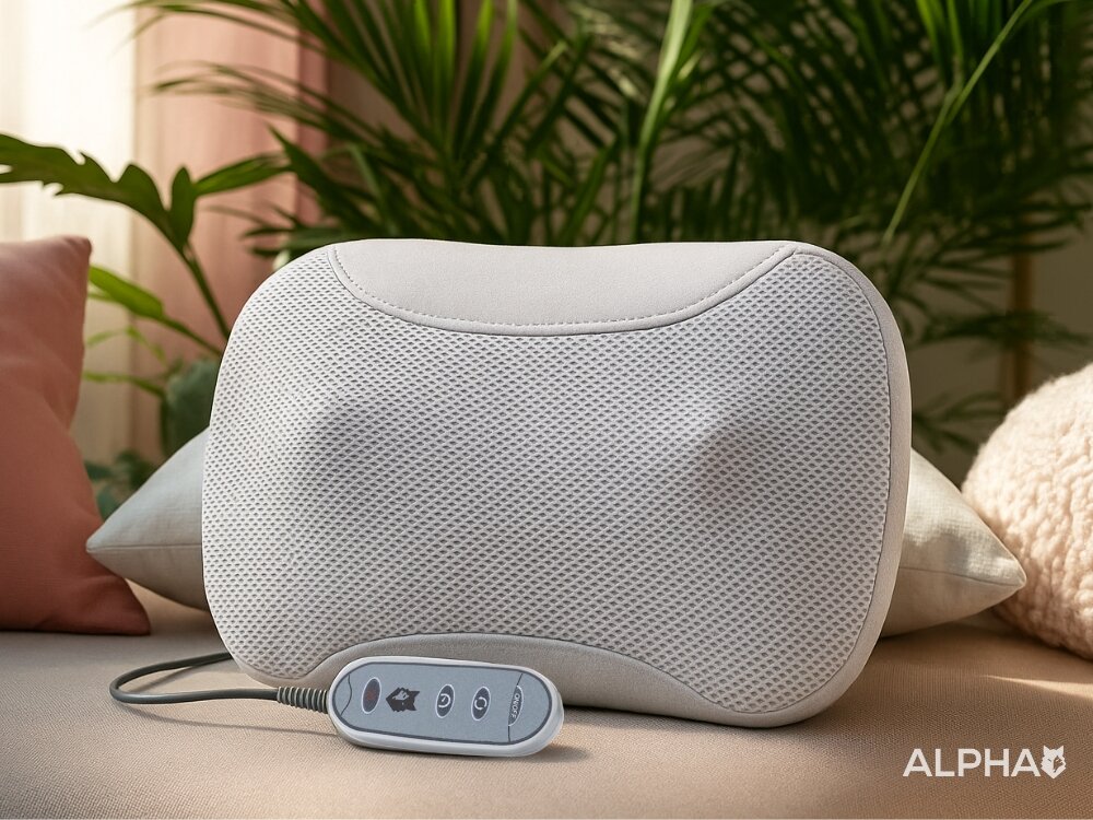 Poduszka masująca ALPHA AMP-05 Shiatsu Podgrzewanie masaż leczniczy, pobudzenie przepywu energii, złagodzenie napięcia mięśniowego