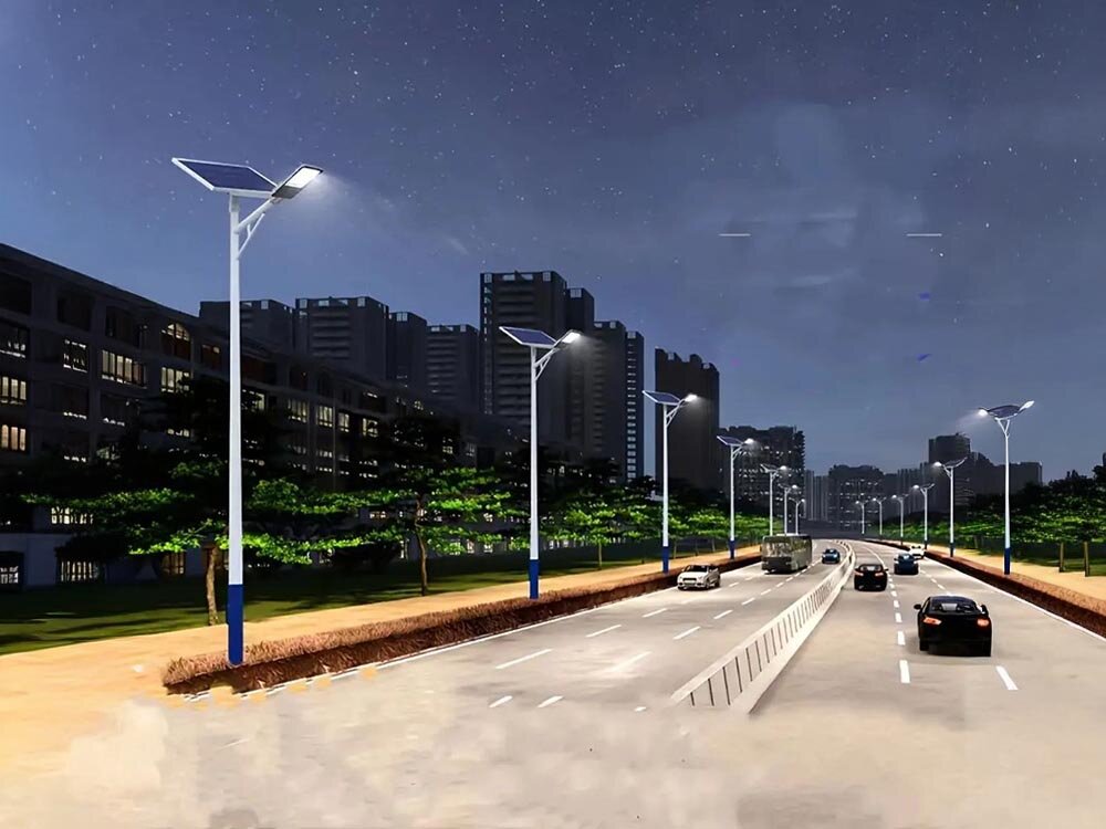 Lampa solarna EXTRALINK EX.22424, 6 Ah mocy na długie godziny, Szereg lamp oświetlających drogę w nocy