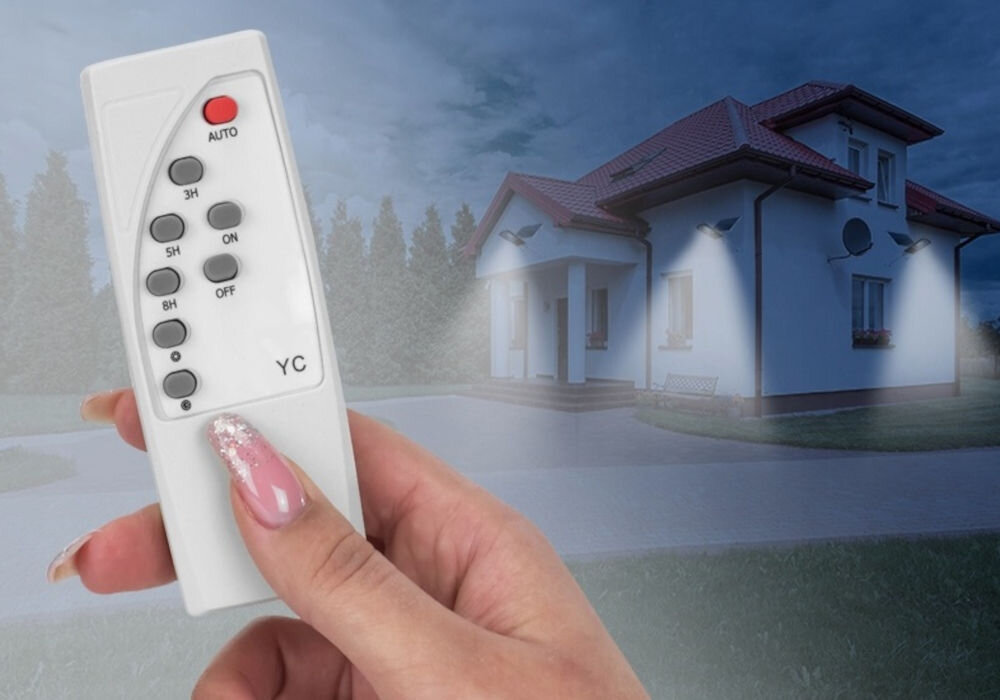 Lampa solarna EXTRALINK EX.22424, Regulacja jasności i tryby pracy, Zdjęcie pilota obsługującego lampę solarną