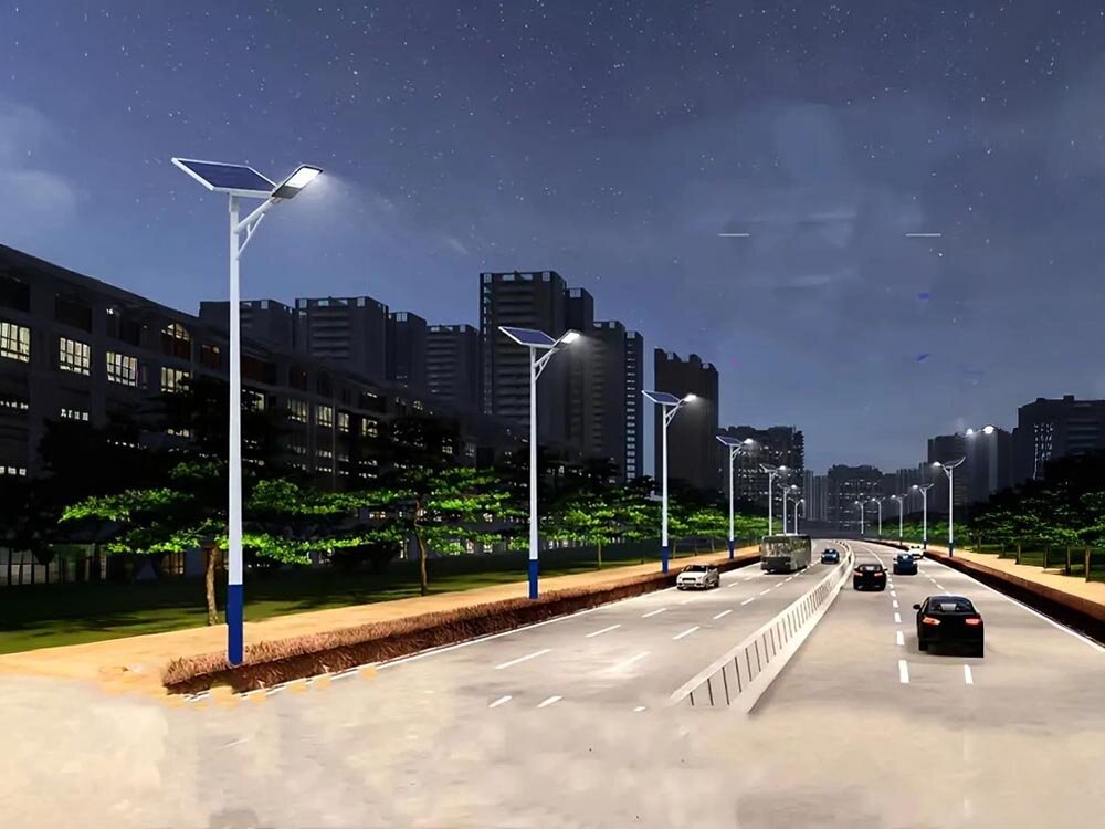 Lampa solarna EXTRALINK EX.22448, pilot, tryby, czujnik, regulacja, lampy zamontowane przy drodze dla aut