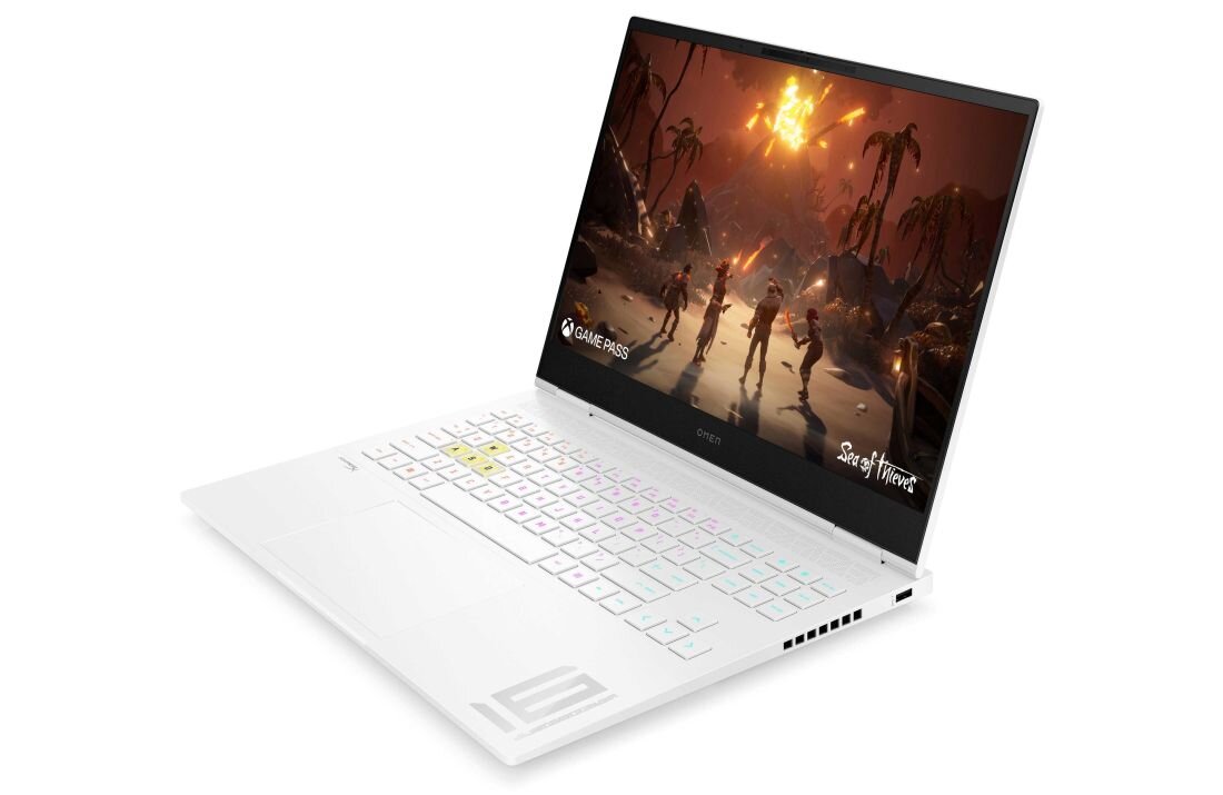 Otwarty laptop HP Omen 16 z wyświetlonym ekranem gry. Szybkość i stabilność sieci Wi-Fi 7