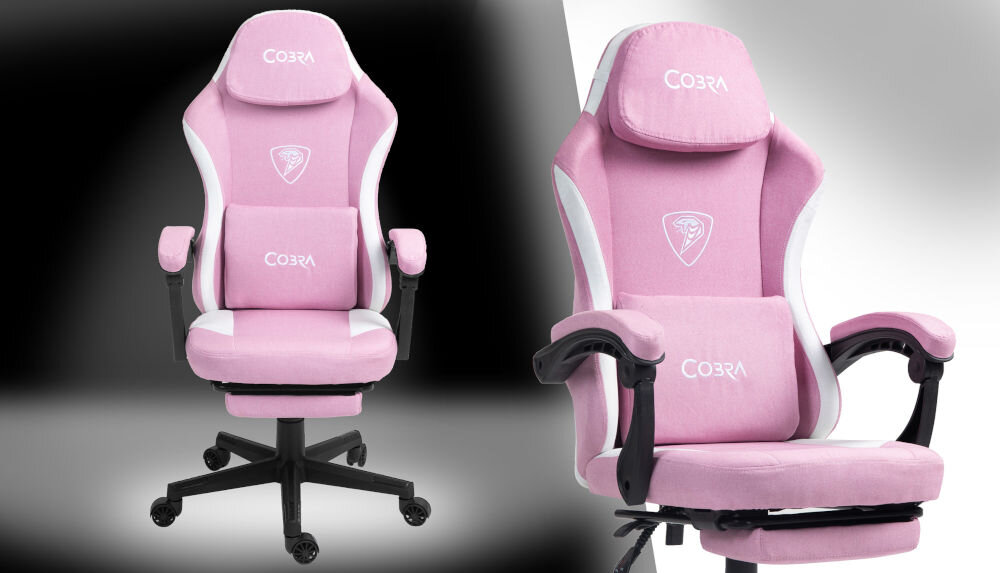 Fotel COBRA Player 5.0 CRF54PK różowy + podnóżek
					odczepiany zagłówek odczepiana poduszka lędźwiowa