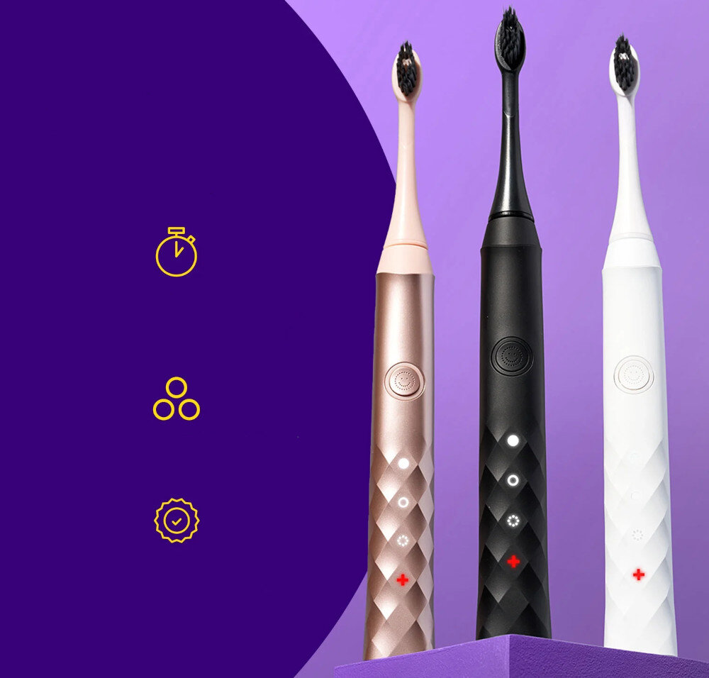 Szczoteczka soniczna BURST Oral Care Czarny wygląd design prezentacja wizualizacja pielęgnacja jamy ustnej