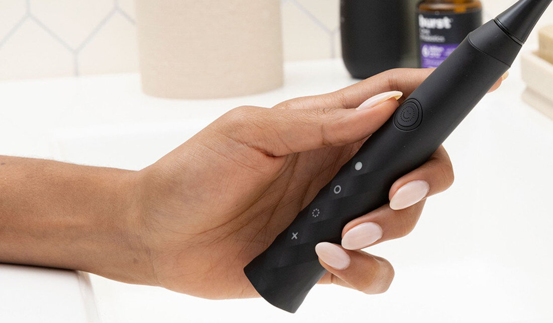 Szczoteczka soniczna BURST Oral Care Czarny Trzy tryby pracy masaż dziąseł delikatne czyszczenie wybielanie elastyczność dopasowanie szczotkowanie potrzeby