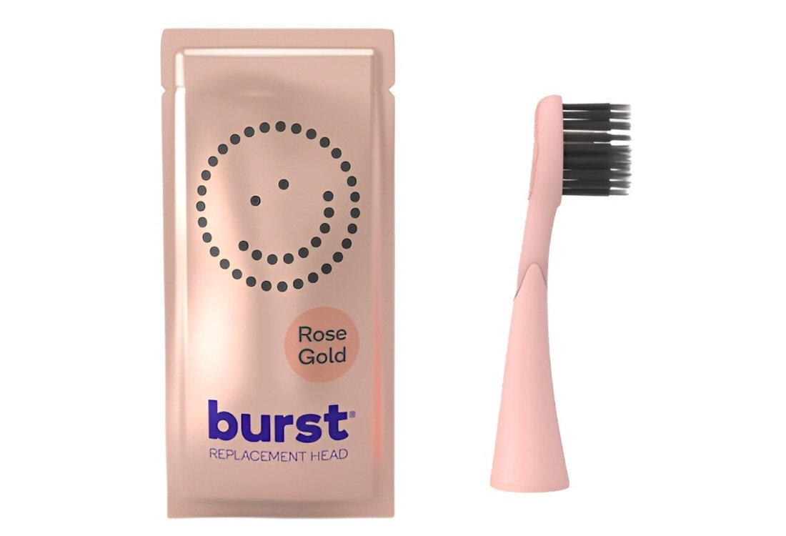 Oryginalna końcówka szczoteczki BURST Pro Brush Różowe złoto (1 szt.) (Super miękkie włosie) wygląd design prezentacja wizualizacja Komfort codziennej pielęgnacji