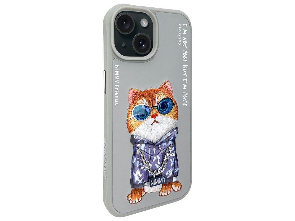 Etui Nimmy Glasses Cool Cat haftowany kot wzornictwo 3d charakter estetyka dodatek