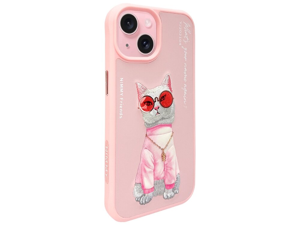 Etui Nimmy Glasses Cool Cat haftowany kot wzornictwo 3d charakter estetyka dodatek