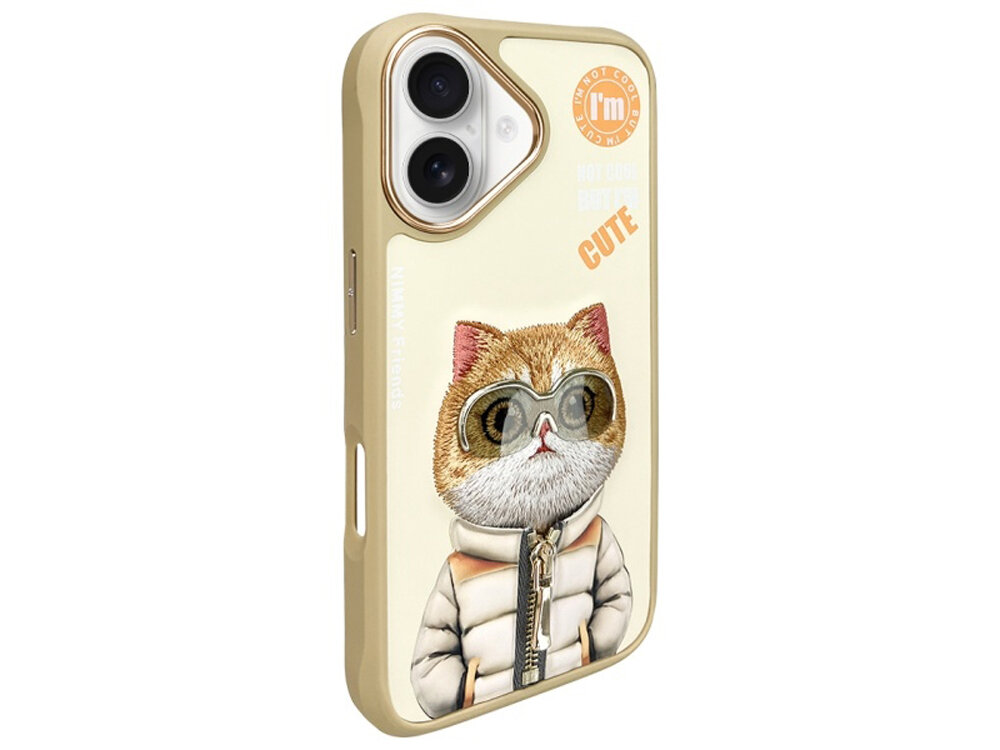 Etui Nimmy Cool&Cute 2.0 Cat haftowany kot wzornictwo 3d charakter estetyka dodatek