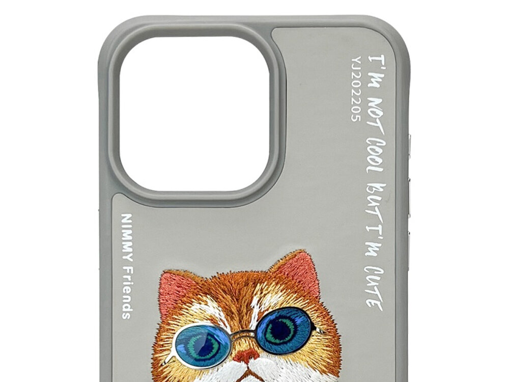 Etui Nimmy Glasses Cool Cat haftowany kot wzornictwo 3d charakter estetyka dodatek