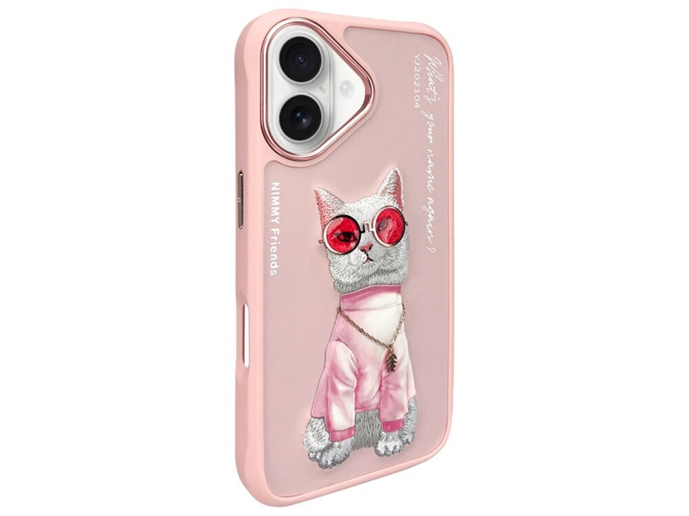Etui Nimmy Glasses Cool Cat haftowany kot wzornictwo 3d charakter estetyka dodatek