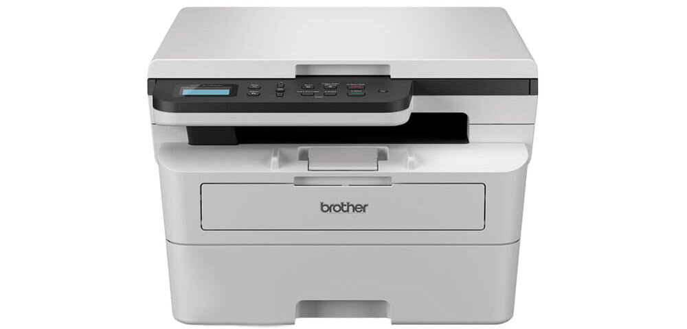 Urządzenie wielofunkcyjne BROTHER DCP-B7600D Automatyczny druk dwustronny prezentacja urządzenia na białym tle od przodu rozwiązanie problemu wielu urządzeń laserowa trzy funkcje druk skan kopia