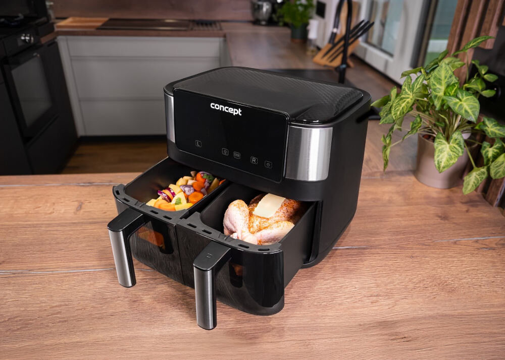 Air Fryer Frytkownica beztłuszczowa CONCEPT Double FR8000 Gorące powietrze smażenie pieczenie grillowanie
