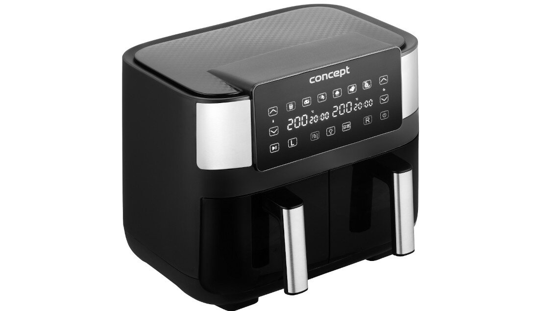Air Fryer Frytkownica beztłuszczowa CONCEPT Double FR8000 Wszechstronność smażenie pieczenie grillowanie suszenie wymiary