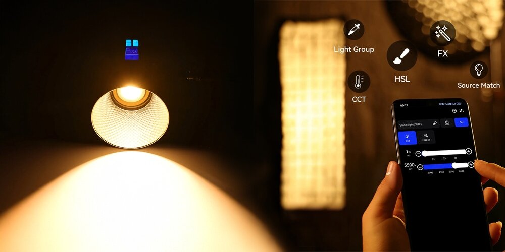 Lampa LED Ulanzi 200W działanie pilota