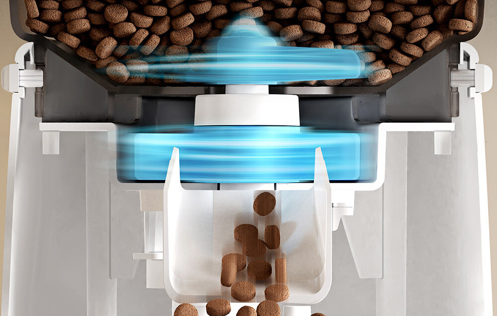 Dozownik karmy automatyczny ONEISALL PFD001 Pro biały Elastyczne programowanie Ustaw do 6 karmień dziennie i dopasuj wielkość porcji 36 jednostek dostosowanie karmienie