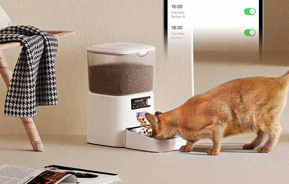 Dozownik karmy automatyczny ONEISALL PFD001 Pro biały Świeżość każdej porcji Wbudowany system wentylacji pojemność