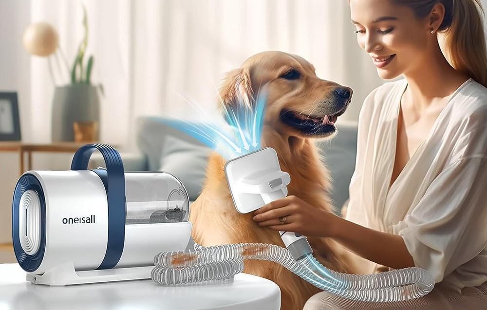 Zestaw do pielęgnacji sierści ONEISALL LM2 wygląd design prezentacja wizualizacja Czysty dom, zadbany pupil