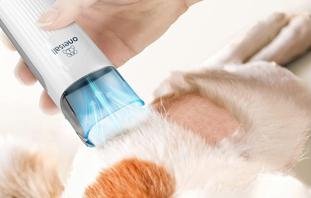 Zestaw do pielęgnacji sierści ONEISALL LM2 Wyczesuj i sprzątaj od razu zasysasz luźną sierść prosto do pojemnika