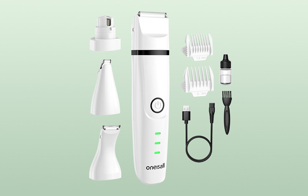 Trymer do strzyżenia zwierząt ONEISALL 4w1 wygląd design prezentacja wizualizacja Dla zadbanej sierści