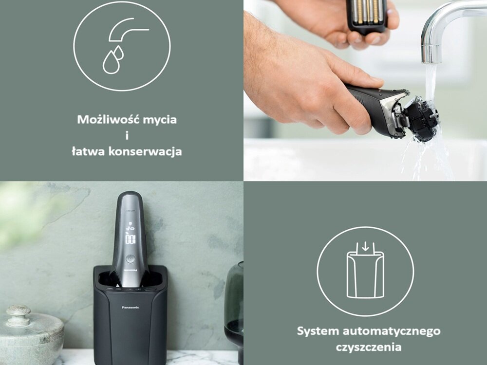 Golarka PANASONIC ES-LS9A używanie na sucho i mokro, wodoodporna konstrukcja, oszczędność czasu