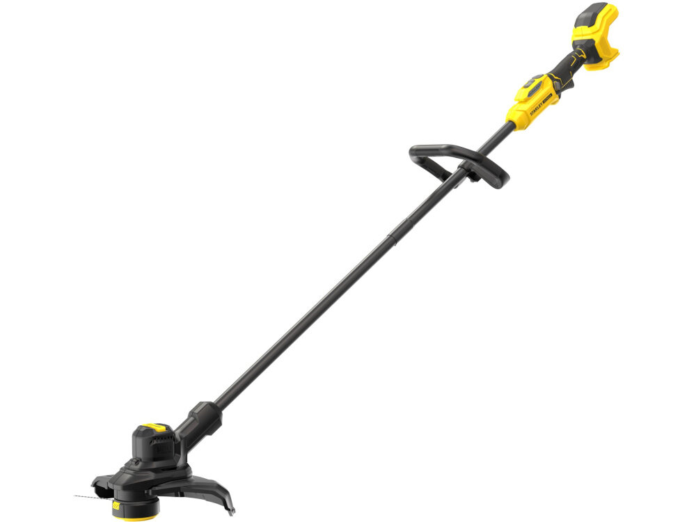 Podkaszarka akumulatorowa STANLEY SFMSTB930B-XJ podkaszarka na białym tle przekładnia zębata zwiększa moment obrotowy skuteczniejsze cięcie trawy i chwastów ogranicza spadki obrotów przy gęstszej roślinności równa linia koszenia