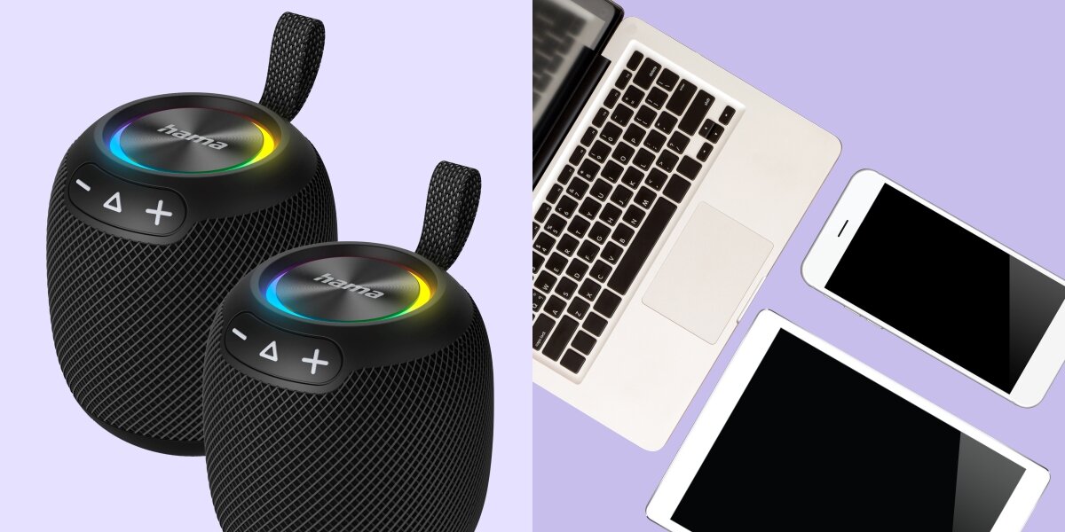 Głośnik mobilny HAMA Bomb 3.0 - Połączenie na poziomie, dwa głośniki, laptop, tablet, smartfon