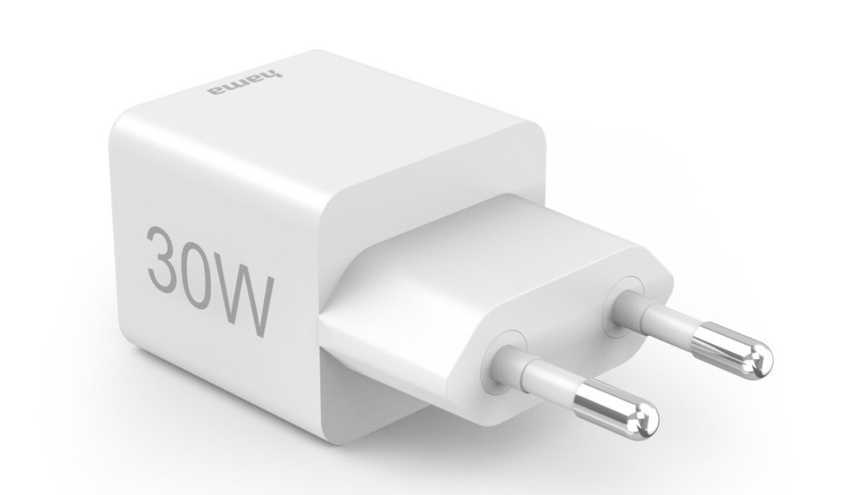 Dwa porty USB-C i USB-A, jednoczesne ładowanie, ładowarka sieciowa Hama Mini