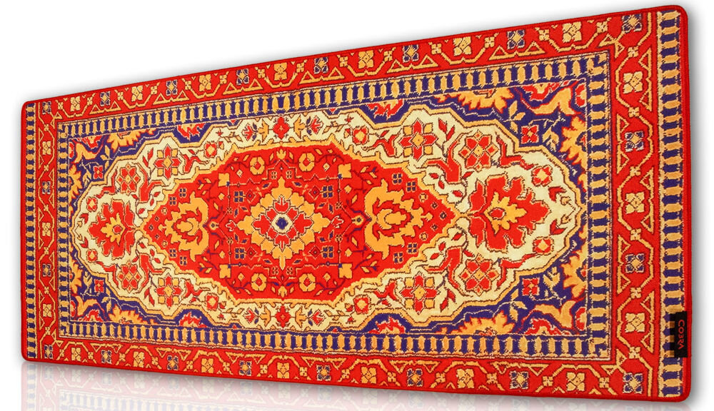 Podkładka COBRA Persian XXL ciekawy design, który sprawia, że mata wygląda jak dywan na biurku, wzór inspirowany motywami dywanowymi, produkt na białym tle