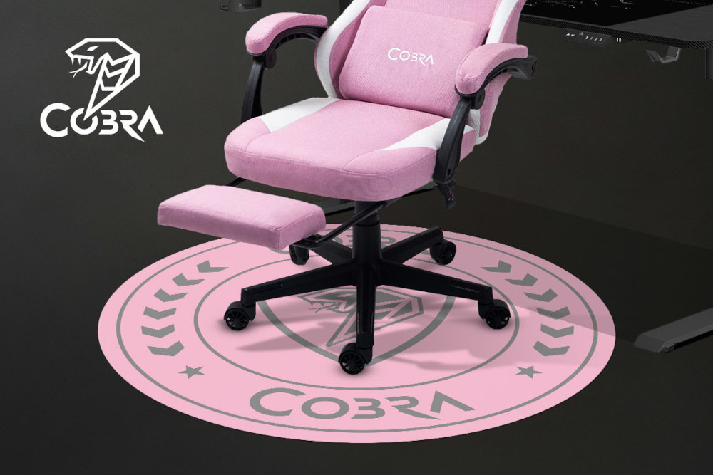 Mata pod fotel gamingowy COBRA 120x120 cm dużą powierzchnię ochronną zabezpieczyć obszar podłogi przed zarysowaniami kółek fotela chroni podłogę