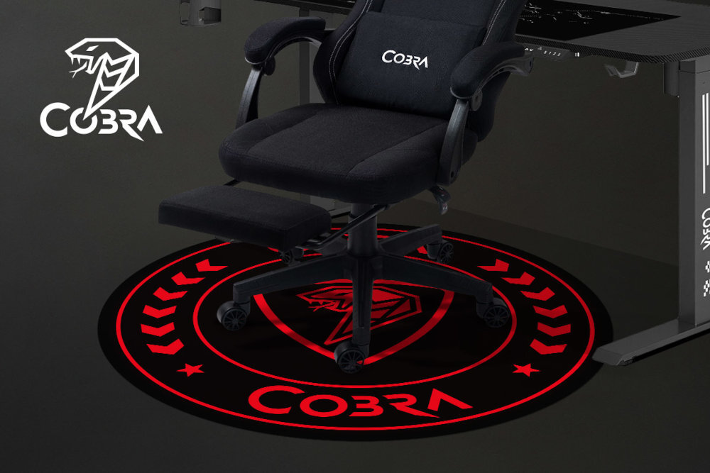 Mata pod fotel gamingowy COBRA 120x120 cm dużą powierzchnię ochronną zabezpieczyć obszar podłogi przed zarysowaniami kółek fotela chroni podłogę