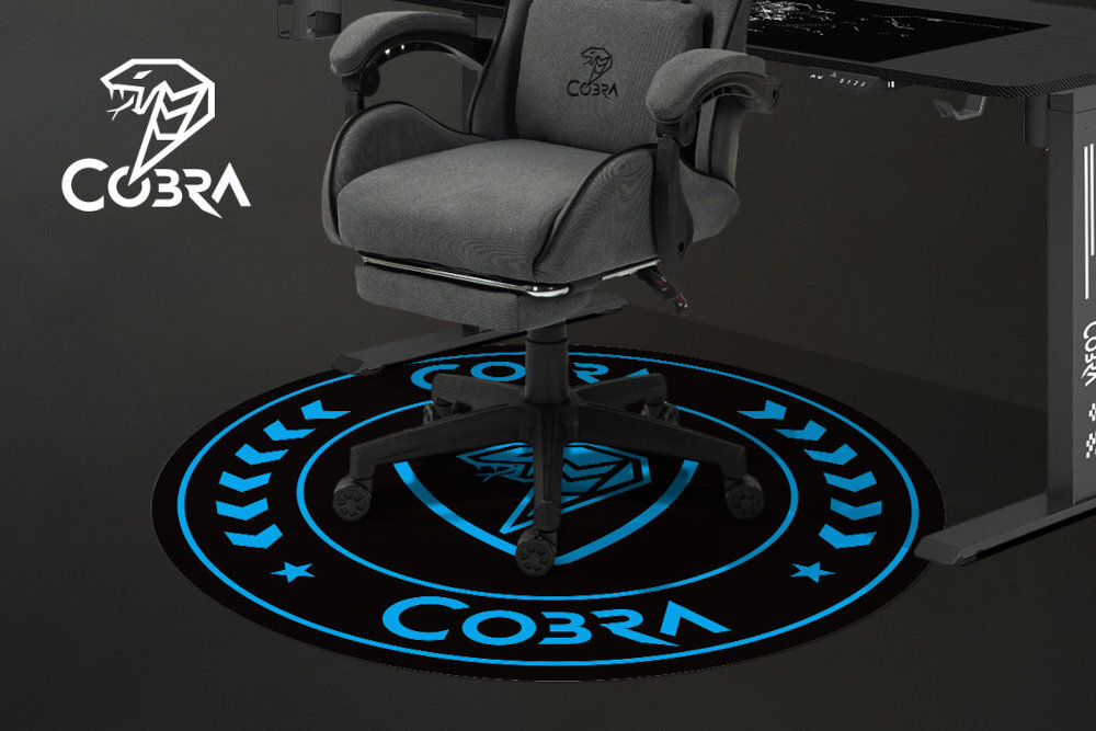 Mata pod fotel gamingowy COBRA 120x120 cm dużą powierzchnię ochronną zabezpieczyć obszar podłogi przed zarysowaniami kółek fotela chroni podłogę