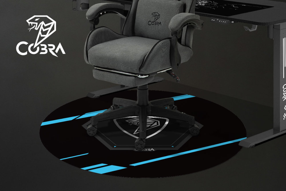 Mata pod fotel gamingowy COBRA 120x120 cm dużą powierzchnię ochronną zabezpieczyć obszar podłogi przed zarysowaniami kółek fotela chroni podłogę