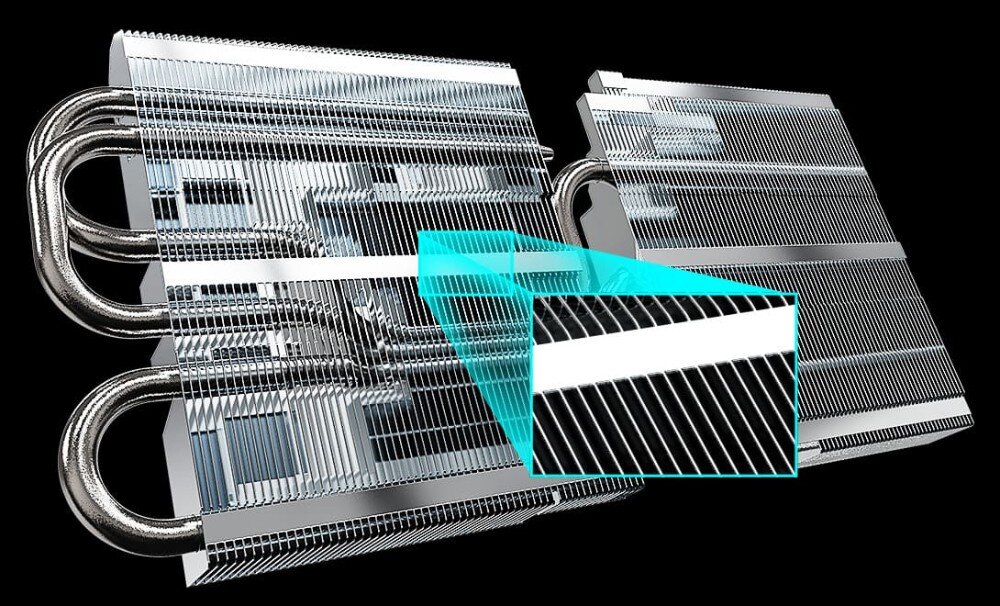 Karta graficzna Intel Arc B580 Challenger OC 12 GB chłodzenie wentylatory temperatura ciepłowody backplate