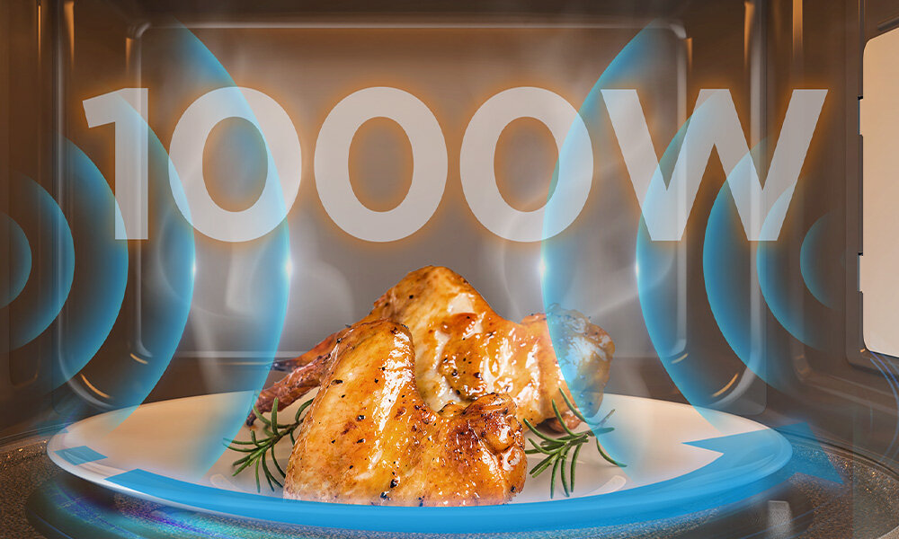 PKuchenka mikrofalowa MIDEA AG20CF2EBK 700W średnica 25.5 cm pojemność 20L Czarny równomierne pieczenie, szybkie podpiekanie, 5 poziomów mocy