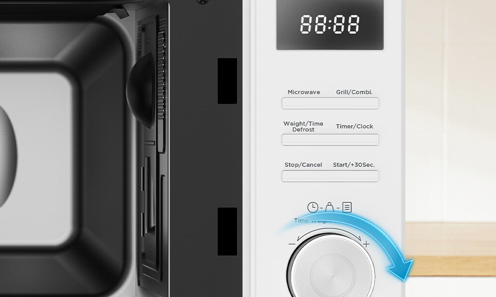 PKuchenka mikrofalowa MIDEA AG20CF2EBK 700W średnica 25.5 cm pojemność 20L Czarny duży wyświetlacz, prosta obsługa, zegar, minutnik, funkcja blokady przed dziećmi