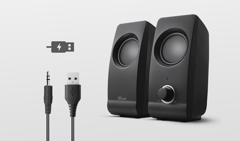 Głośniki TRUST Remo 2.0 Speaker Set szerokie pasmo przenoszenia dźwięku doskonałe brzmienie