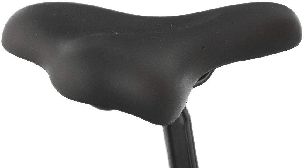 Rower trekkingowy INDIANA X-Road 1.0 D19 28 cali damski Czarno-fioletowy siodełko na białym tle miękkie okładziny wygodne siodełko aluminiowa sztyca siodełka niweluje wstrząsy wytrzymała i trwała siodełko marki KNUSS nie odkształca się