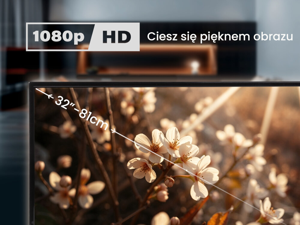 Telewizor OPTICUM Trivio 32Z3 - Wyrazisty obraz w jakości HD, przekątna telewizora