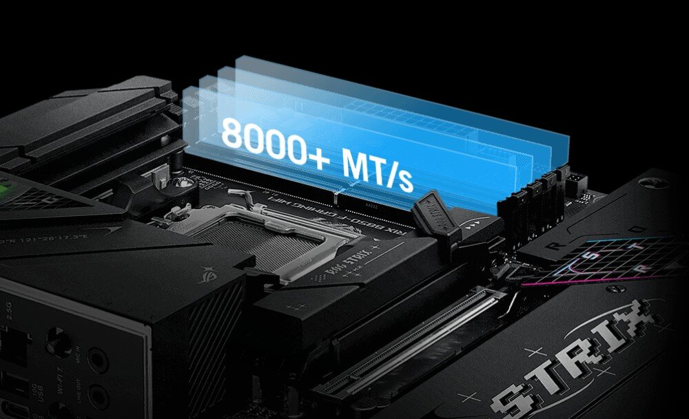 Płyta główna ASUS ROG Strix B850-F Gaming WiFi pamięć RAM DDR5 AMD EXPO optymalizacja
