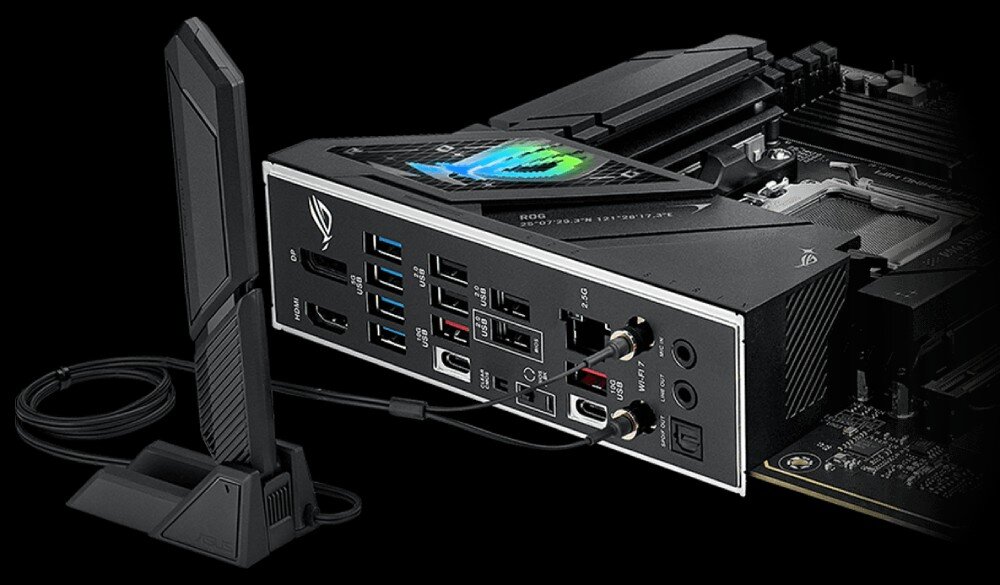 Płyta główna ASUS ROG Strix B850-F Gaming WiFi łączność Wi-Fi 7 połączenie przepustowość Ethernet